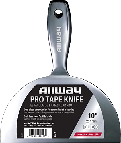 ALLWAY UX10F Premium One-Piece Flex Stainless Steel Joint Knife, 10" | Ergonomic Handle, Built-in Hammer End - size: 10"