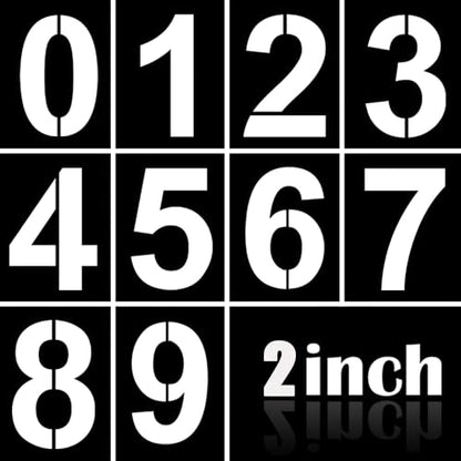 2 Inch Plastic Number Stencils Kit 0-9 – Reusable Address & Digital Number Painting Templates for Cake, Mailbox, Road, Parking Lot, Door, Truck Signs - color: 2 Inch