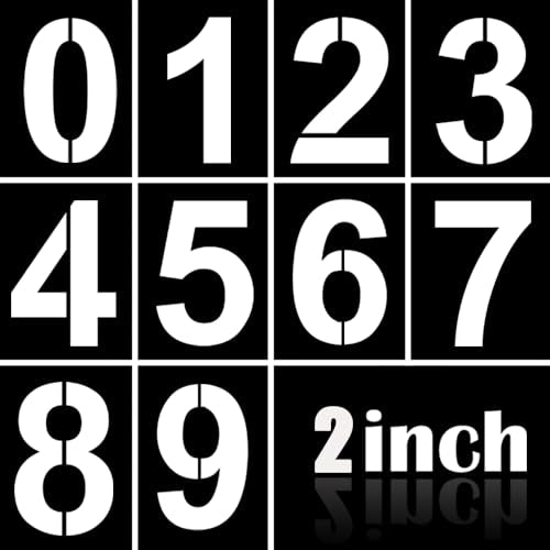 2 Inch Plastic Number Stencils Kit 0-9 – Reusable Address & Digital Number Painting Templates for Cake, Mailbox, Road, Parking Lot, Door, Truck Signs - color: 2 Inch