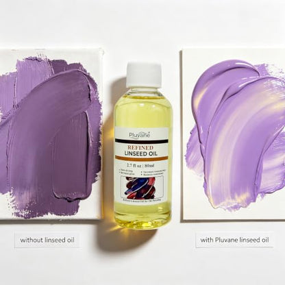Refined Linseed Oil 2.7oz – Artist Grade for Thinning Oil Paints | Slows drying time.Increases gloss & transparency.Ideal oil paint medium for artists.Smooths brushwork.Enhances color depth