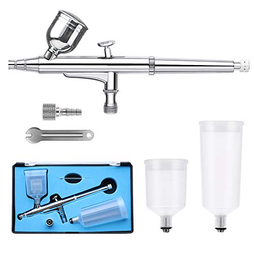 0.3mm Dual Action Airbrush Kit with 6/20/40CC Cups Paint Spray Gun