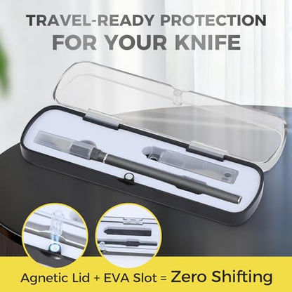 Exacto Knife Set, 12 Pcs Precision Craft Knife Kit with Aluminum Handle (Preloaded Blade), 10 Sharp #11 Hobby Knife Blades, Storage Case – for Paper, Foam, Plastic, Leather, Wood