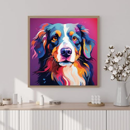Artunion Framed Paint by Numbers Kit for Adults Beginners & Kids Ages 8-12,Bernese Mountain Dog Paint by Number with Frame,Dog Animal Paint by Numbers Kit on Canvas 10 * 10 Inch Without Easel - color: ZXT-376-F