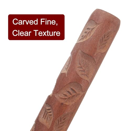 HARFINGTON Wood Clay Roller Pattern Modeling 4.7 Inch Beech Wood Hand Rollers Wooden Pottery Tools Leaves Texture Rollers for Clay Baking Playdough DIY - style: Leaves