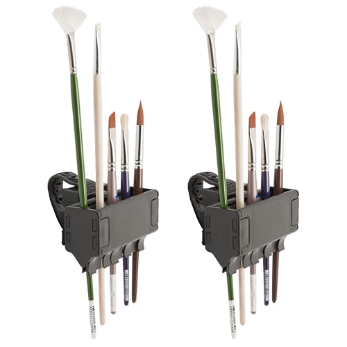 Brush Grip Paintbrush Holder and Drying Rack, Black, 2 Pack - size: 2 Pack