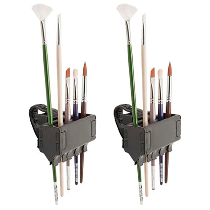 Brush Grip Paintbrush Holder and Drying Rack, Black, 2 Pack - size: 2 Pack