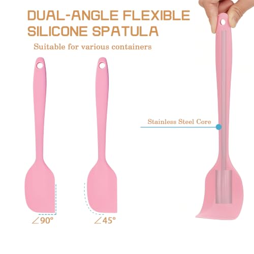 Silicone Spatula Heat Resistant 8.5 inch Small Rubber Spatulas Cooking Utensil Set Non-Stick Flexible Rubber Cooking Gadget For Cake/Cream/Pastry/Butter/Batter Mixing/Cooking-(5 Pieces)