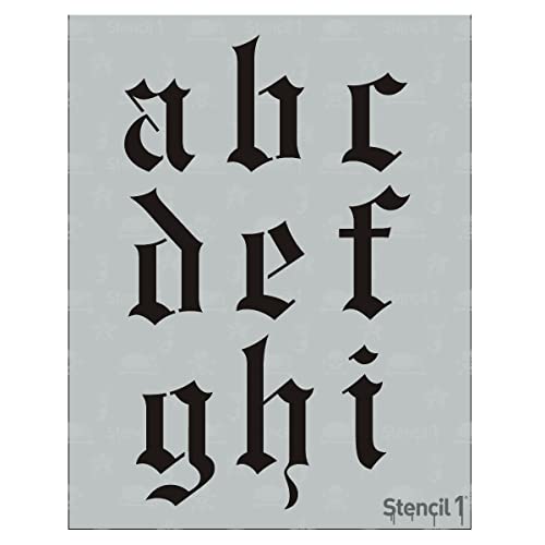 Stencil1 Old English Font Stencil 3" Alphabet Letters Painting Craft - size: 3" Letters
