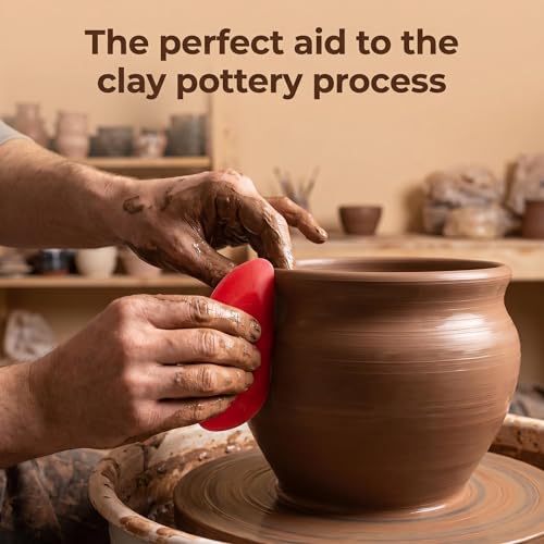 4 PCS Silicone Pottery Ribs & 2 PCS Clay Tools, Flexible Clay Shaping Tools for Wheel Trimming, Throwing,Sculpting & Ceramics Art, Multi Styles for DIY Smooths Shapes Pottery Tool Sets
