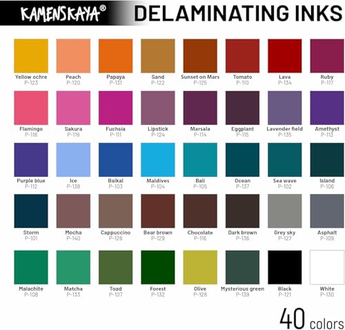 KAMENSKAYA Delaminating Alcohol Ink Set 'Sunset', 8 x 1 fl oz - color: Sunset