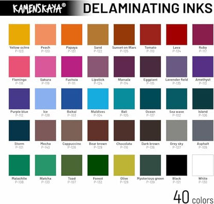 KAMENSKAYA Delaminating Alcohol Ink Set 'Sunset', 8 x 1 fl oz - color: Sunset