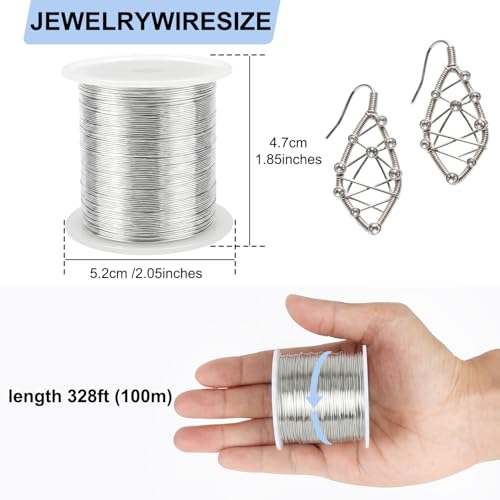Tenn Well 328ft 26 Gauge Jewelry Wire Copper Bendable(Silver Color) - color: Sliver, size: 26 Gauge