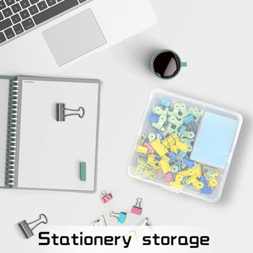 DUOFIRE Plastic Box Organizer, Small Storage Containers, Square 4 Pack - size: Square x 4 Pack
