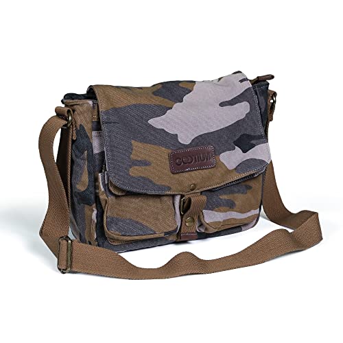 GOOTIUM Canvas Messenger Bag - Vintage Crossbody Shoulder Bag Military Satchel - color: Camo