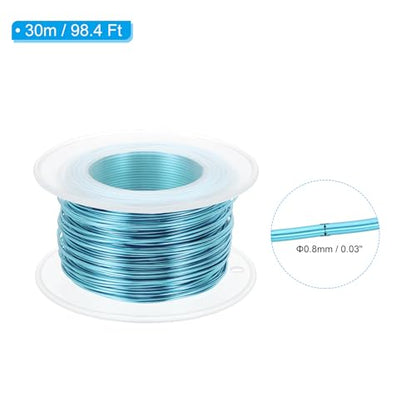 PATIKIL 20 Gauge 0.8mm Aluminum Craft Wire, 98.4 Ft Metal Wire Armature Bendable Wire for Jewelry Making Metal Wrap DIY, Light Blue - color: Light Blue, size: 0.8 mm x 30 m
