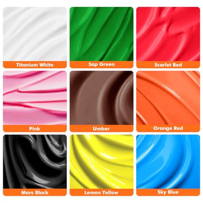 GOTEIDAL Black Acrylic Paint, Mars Black Paint (250ml / 8.45oz) Tubes | Art Craft Paints, Rich Pigments Non Toxic for Canvas Painting, Rock, Stone, Wood, Art Supplies - color: Mars Black