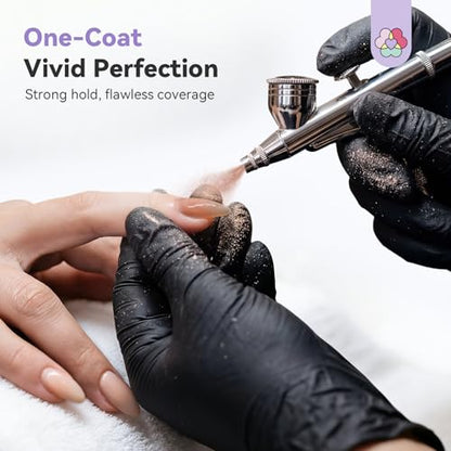 SAVILAND Dilution Free Airbrush Gel Nail Polish: Dark Nude Nail Airbrush Paint High Coverage Hema ＆ Acetone Free with Fine Mist No Clogging for Ombre French Nail Art Design Salon 20 ml - color: Dark Nude