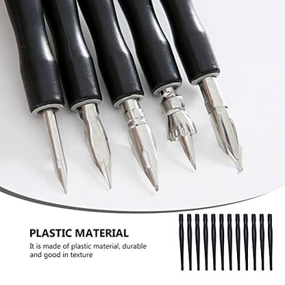 Tofficu Comic Dip Pen Holder Manga Dip Pen Holder for Drawing Calligraphy Thin Line Art Easy Nib Replacement Practical Writing Supplies 5.11 X 0.78 X 0.47 in - color: Blackx2pcs