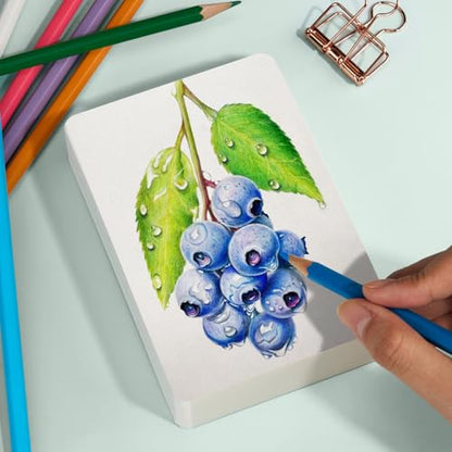 LIGHTWISH Mini Watercolor Sketchbook 60 Sheets 100% Cotton 3.5X 5.1 inch Cold Press 300gsm/140lb,Mini Travel Small Watercolor Book Square Painting Notebook Tearable Art Paper Sketchbook - size: 3.5*5.1in