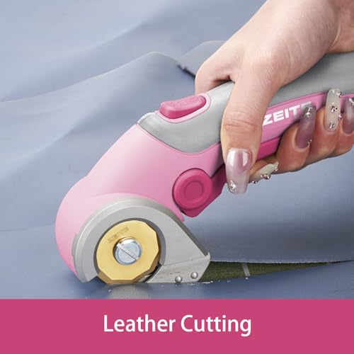 ZEITE Cordless Cardboard Box Cutter with Titanium Coated HSS Blades (Pink) - color: Pink