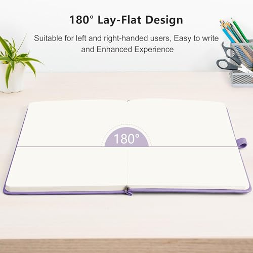 RETTACY Blank Journal Notebook, 192 Pages per Pack, A5 Size (5.7'' x 8.3'') - color: Black & Purple