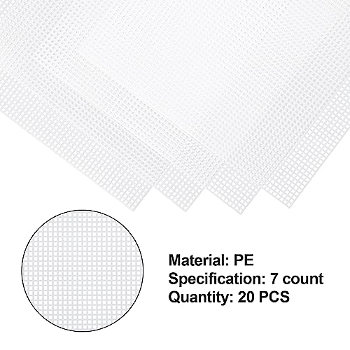 Pllieay 20 Pieces 7 Count Plastic Canvas Plastic Mesh Canvas Sheets | Eye Mesh for Embroidery, Acrylic Yarn Crafting, Knit and Crochet Projects(10.5 X 13.5 Inch) - color: 20Pcs