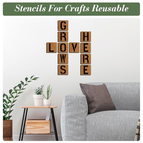 Letter Stencils for Crafts Reusable 42Pcs Number Stencils(3 Inch Font) | DIY Art Painting Stencil Furniture Decor Kit for Wood Embroidery Wall Silk Screen Journaling - color: 3 inch