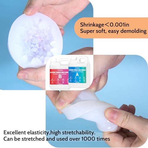 JDiction Silicone Mold Making Kit, 5lb(80oz) Super Elastic Liquid Silicone for Molds Making, Fast Cure Soft Mold Making Silicone Rubber for Casting Resin Molds/Silicone Molds/Candle/Soap Molds - size: 80oz