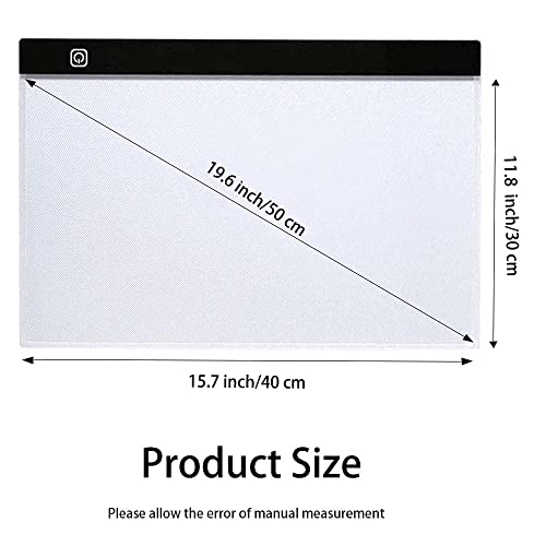 A3S Light Pad for Diamond Painting, Diamond Art Light Board, USB Powered | 11.8"×15.7" lighting area with 3 Brightness fits 5D Diamonds Art Craft, Tracing, Sketching, Weeding Vinyl - size: A3S