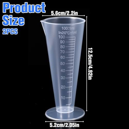 ML Graduated Measuring Cup, 100mL Round Base Cone Shape Graduated Beaker