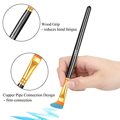 20 Pcs Paint Brushes, Acrylic Painting Brush Set, Watercolor Brushes, Acrylic Brushes for Oil Watercolor, Miniature Detailing, and Rock Painting - style: 20 PCS