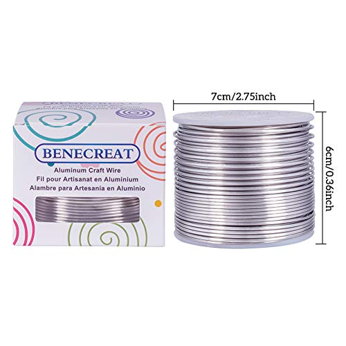 BENECREAT 15 Gauge 220FT Tarnish Resistant Jewelry Craft Wire Bendable Aluminum Sculpting Metal Wire for Jewelry Craft Beading Work - Primary Color, 1.5mm - size: 15 Gauge (1.5mm)