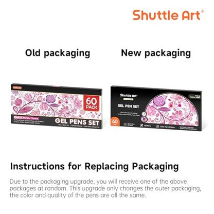 Shuttle Art 60 Pack Tone , Pink Purple Gel Pens with 30 Refills for Adults Coloring Books Journaling Drawing Nature, Landscapes, Animals Scenes - color: 60 Pack Pink Purple Tone