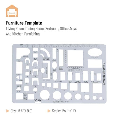 Mr. Pen- House Plan, 3 pcs, Interior Design and Furniture Templates - color: Clear, size: 3 pcs