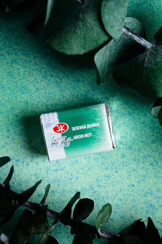 White Nights Extra Fine Artists Grade Professional Granulated Watercolor 2.5 ml Full Pan By Nevskaya Palitra (Green Mist) - color: Green Mist