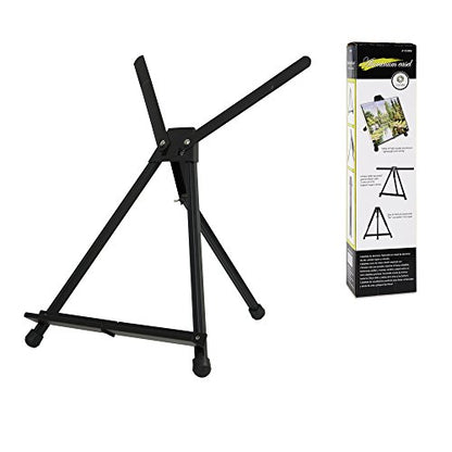 Conda Aluminum Tabletop Easel, Portable Tripod Display Stand Adjustable Height from 15" to 21" with Extension Arm Wings, Desktop Display Easel for Canvas, Paintings, Photos, Signs - style: Black, 1 Pcs
