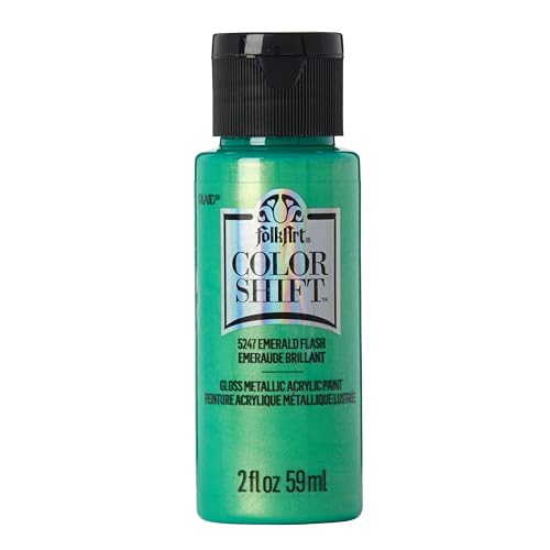 FolkArt Color Shift Paint, 2 Ounce, Emerald 2 Fl Oz - color: Emerald, size: 2 Fl Oz (Pack of 1), style: Color Shift