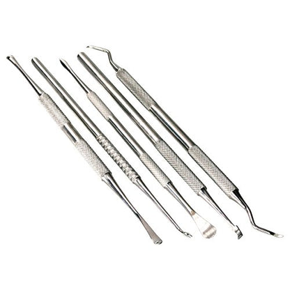 HTS 152D5 5 Pc Stainless Steel Scraper Wax & Clay Sculpting Tool Set - size: 152D5 5 Pc Scraper Set