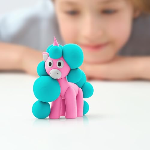 Hey Clay - Modelling Air-Dry Clay with Fun Interactive App - Sparky, Series Rainbow Unicorns, 3 cans - color: Sparky