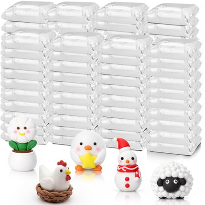 VioraWhite 100 Pcs Air Dry Clay Bulk Modeling Clay for Kids Lightweight Foam Modeling Clays DIY Molding Clays for Kids Adults Crafts Gifts School Project Supplies (White) - color: White