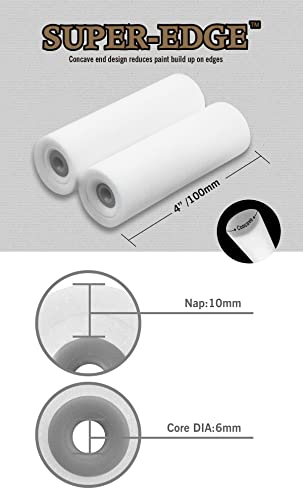 ROLLINGDOG 4 Inch Paint Roller Covers Mini Foam Roller Paint 4PCS - color: 4pc 4" Concave Roller