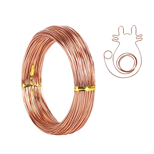 Tenn Well 165ft 18 Gauge Aluminum Wire Copper Bendable for Jewelry | Bendable craft wire for sculpting, modelling, floral making, beading, wire wrapping - color: Copper