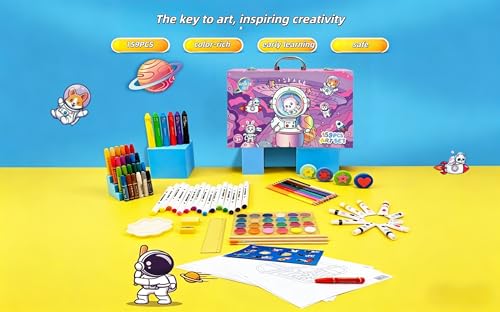 AmazeCat Art Supplies,159-Piece Deluxe Art Set,Drawing &Painting Kits for Kids,Gift Box for Adults Artists Kids Teens Girls Boys 4-12 (Pink) - color: 159Set-Pink