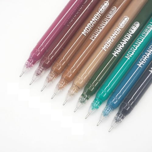 Gel Pens with 0.6mm Fine Point, 9 Colors Acrylic Drawing Gel Pen - color: Morandi-Nordic
