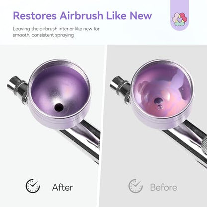 SAVILAND 500ML Airbrush Cleaner: 10s Instant Cleaning Makeup Brush Ceaner Large Capacity Odor Free Precision Bottle for Water-Based Acrylic Paint Airbrush Gel Nail Polish Clog Removal Salon