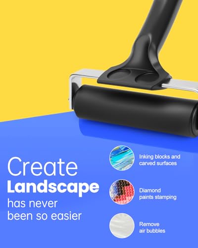 UCEC 1 Pack Rubber Brayer Roller for Printmaking Durable Ink Roller 4 Inch | Durable Rubber Roller for Ink & Paint, Great for Gluing, Diamond Painting & Block Printing, Crafting Tool, 4 Inch, Black - color: 4 Inch-Black