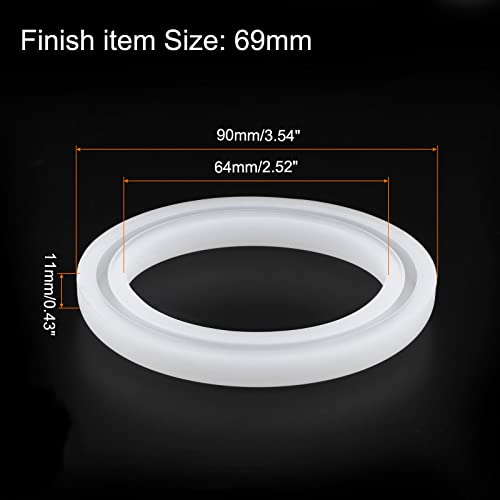 HARFINGTON Bracelet Mold Bangle Ring Mold Silicone Round Epoxy 69mm Wristlet Keychains Mold for DIY Resin Bangle Bracelet Car Key Chain Jewelry Making - size: 64mmx90mm