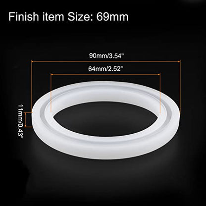HARFINGTON Bracelet Mold Bangle Ring Mold Silicone Round Epoxy 69mm Wristlet Keychains Mold for DIY Resin Bangle Bracelet Car Key Chain Jewelry Making - size: 64mmx90mm