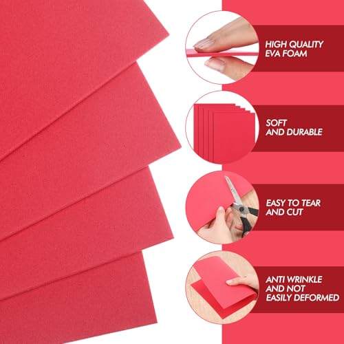 Innconee 20 Pcs 3mm Embroidery Foam EVA Foam Sheets for 3D Embroidery Arts and Crafts, DIY Projects, Hand Sewing, Quilting, Hats, Cosplay Costumes, Pillows(Red,6 x 9 Inch) - color: Red, size: 6 x 9 Inch