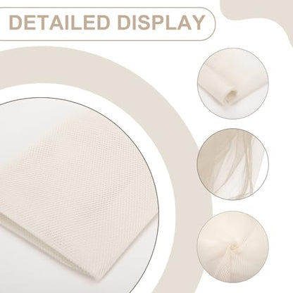 59" x 72"(2 Yards) White Mesh Fabric | Slightly Stretchy for Sewing Projects, Backpack Pocket and Straps, Netting Clothes and Shopping Bag - color: White